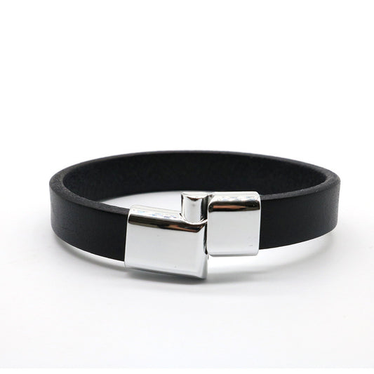 Retro Creative Leather Bracelet Magnetic Snap Bracelet