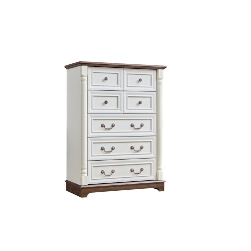 US Local 7 Drawer Dresser Chest For Bedroom With Wooden Base And Riser Trim, Wooden Rustic Rustic Chest Of Drawers, Storage Dresser For Bedroom, Living Room