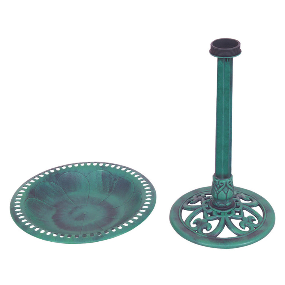US Local Outdoor Garden Green Pedestal Bird Bath Feeder