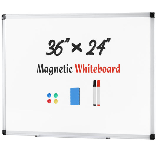 US Local Magnetic Dry Erase Board  36 X 24 Inches White Board For Home Office School,Sliver Reinforced Aluminum Frame