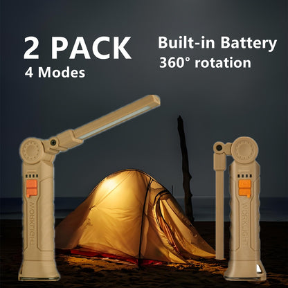 US Local USB Rechargeable LED COB Work Light Mechanic Flashlight Lamp Magnetic Folding Torch Camping Light