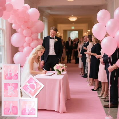 US Local 5 Pieces Wedding Balloon Boxes BRIDE Letters White Clear Balloon Blocks Box Party Decorations Balloons Boxes For Engagement Bride Shower Weddings Centerpieces Photo Booth Props, No Balloons