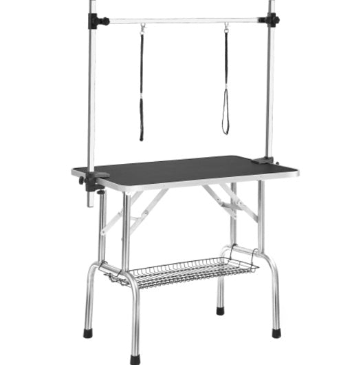 US Local Professional Dog Pet Grooming Table Large Adjustable Heavy Duty Portable With Armrests And Lasso & Grid Tray