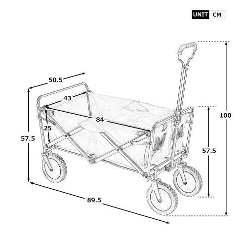 UK Local Garden Cart Foldable Pull Wagon Hand Cart Garden Transport Cart Collapsible Portable Folding Cart