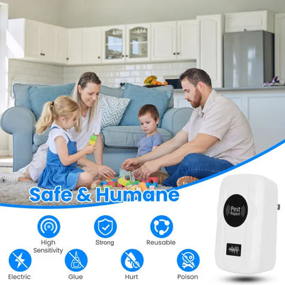 US Local 6-Pack Ultrasonic Insect Repellent - Dual Sound-Wave Tech, 3-Mode Switch, 32 - 120kHz Frequencies, Ideal For Full Home Coverage, Safe For Home With Kids - Plug-in Indoor Bug & Rodent Repeller