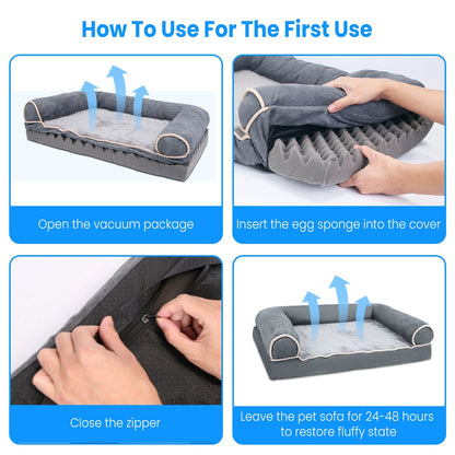 1Pc Dog Bed Pet Bed Sofa Dog Couch Pet Cushion Carpet Mattress With Washable And Removable Cover For Medium Large Dogs