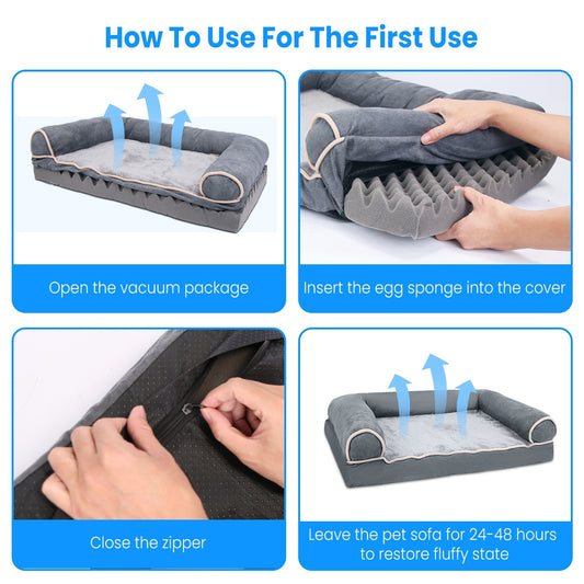 1Pc Dog Bed Pet Bed Sofa Dog Couch Pet Cushion Carpet Mattress With Washable And Removable Cover For Medium Large Dogs