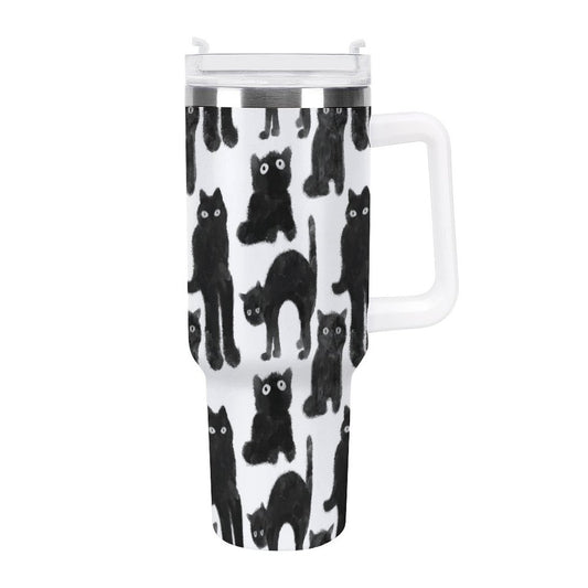 PHDT00228 POD US Local Tumbler 40 oz Large Capacity Car Cup Black Cat