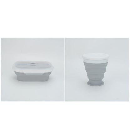 US Local Portable foldable silicone lunch box