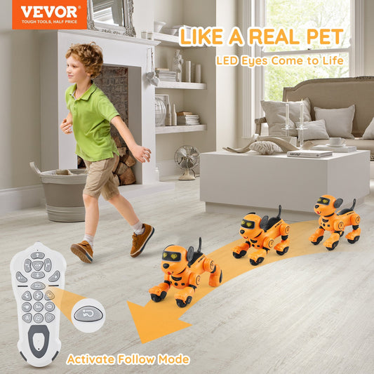 US Local VEVOR RC Robot Dog Toy Talking Dancing Touch & Voice Remote Control Programmable