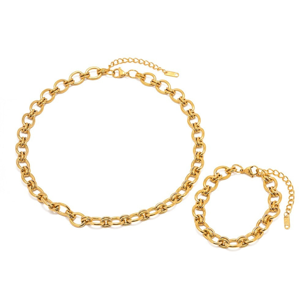 European And American Ins Style 18K Gold-plated Chain Bracelet