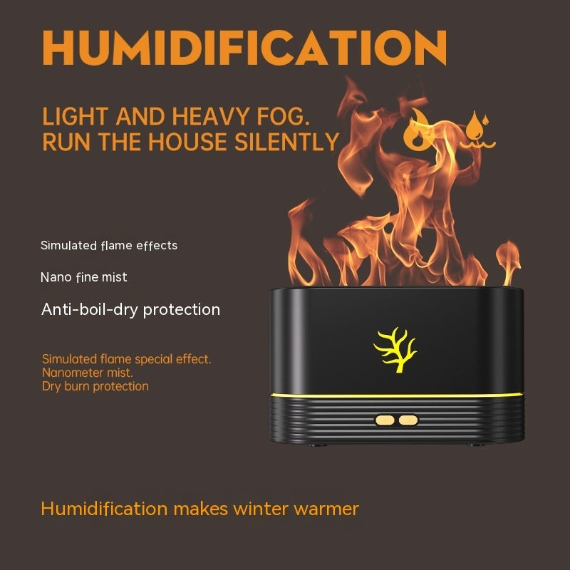 US Local Flame Humidifier USB Smart Timing LED Electric Aroma Diffuser Simulation Fire Night Lamp Home Decor