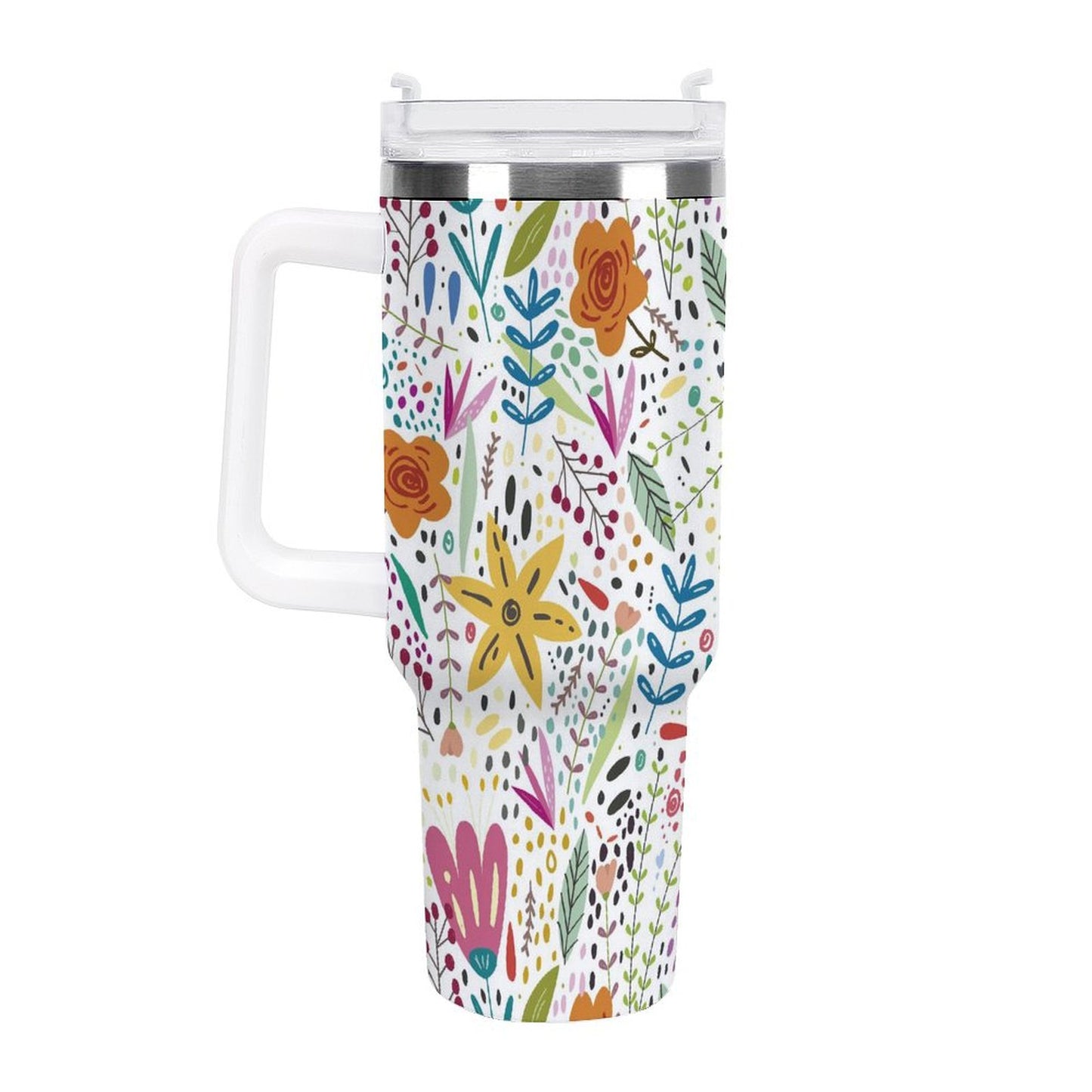 POD US Local Tumbler 40 oz Large Capacity Car Cup Flower