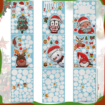 US Local Christmas Window Clings 242Pcs Double Sided Christmas Window Stickers Reusable 9 Sheets Snowflake Santa Snowman Window Clings Decals For Xmas Home School Office Decorations Clearance