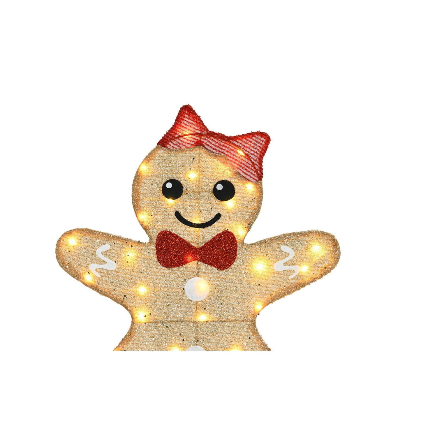 US Local 40-inch And 42-inch Gingerbread Man Shaped Decorative Lights, Warm Christmas Style Home Atmosphere Lights, Christmas Holiday Atmosphere Lights