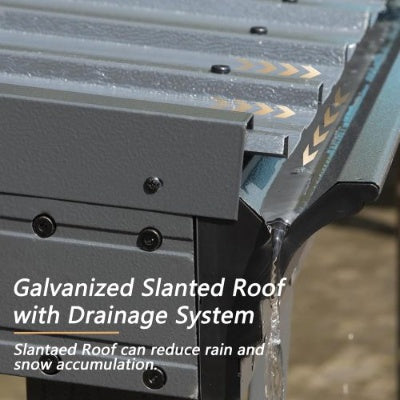 US Local 8x10 Lean To Gazebo With Upgraded Drainage System, Wall Mounted Gazebo Hardtop Galvanized Steel Sloping Roof For Patio Deck Lawn Party Gray