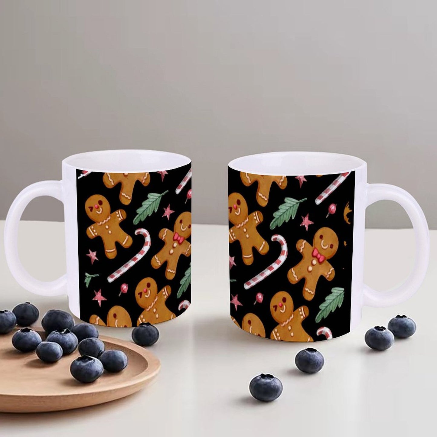 POD US Local White mug with full print, Christmas Gingerbread Man 0072