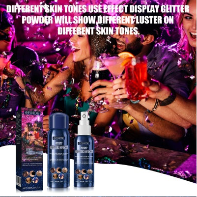 US Local Glitter Spray, Halloween Brightening Makeup Night Club Party Clothing Highlights Skin Brightening Powder