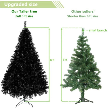 US Local 6ft 1600 Branches PVC Christmas Tree Black