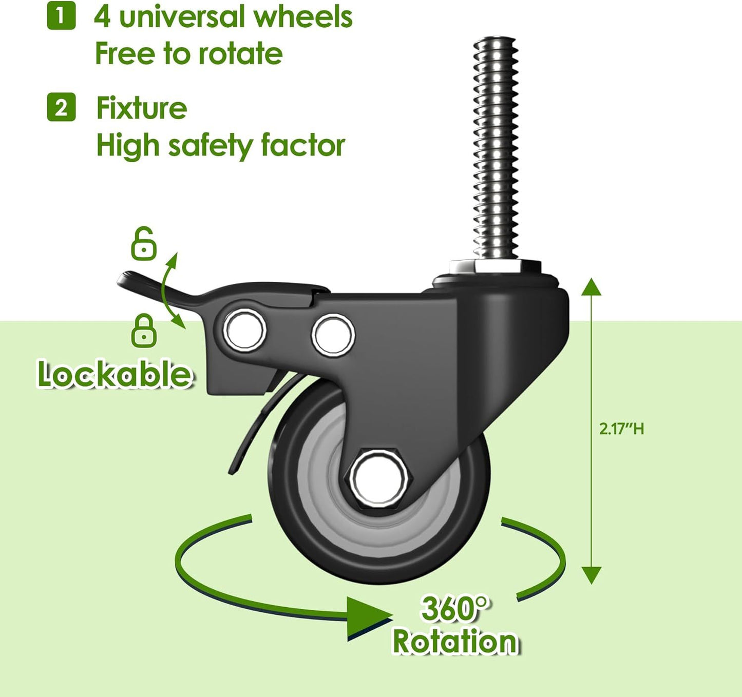 US Local Garage Storage Cabinet With Optional Wheels, Metal Lockable File Cabinet With 2 Doors And 4 Adjustable Shelves,Tool Storage,Home Office Garage,Gym,School Black