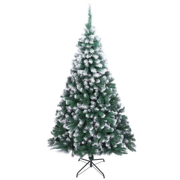 US Local Green Pointed Spray White PVC Material Christmas Tree