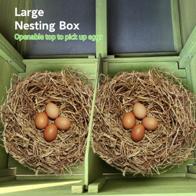 US Local 11.12 Ft Large Wooden Chicken Coop With 2 Free Range Doors  2 Nesting Boxes  Perch  Outdoor Hen House Poultry Cage