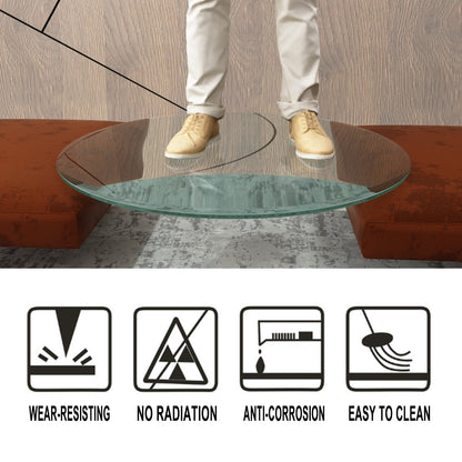 US Local 36 Round Tempered Glass Table Top 1 4 Thick Flat Polished Edge Clear