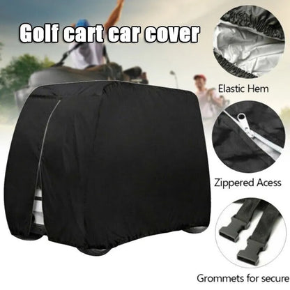 US Local Waterproof Golf Cart Cover Zipper 4 Passenger EZ GO Club Car Elastic Hem