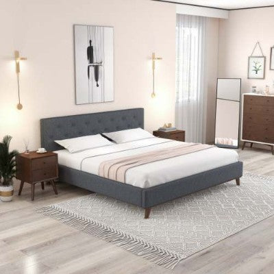 US Local Graceville King Fabric Platform Bed