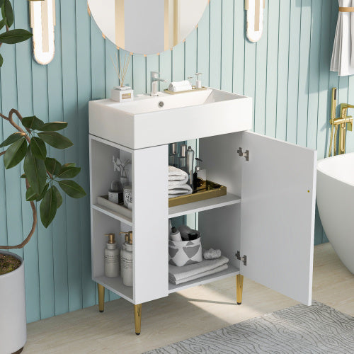 US Local 21.6 Inch White Bathroom Vanity