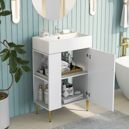 US Local 21.6 Inch White Bathroom Vanity