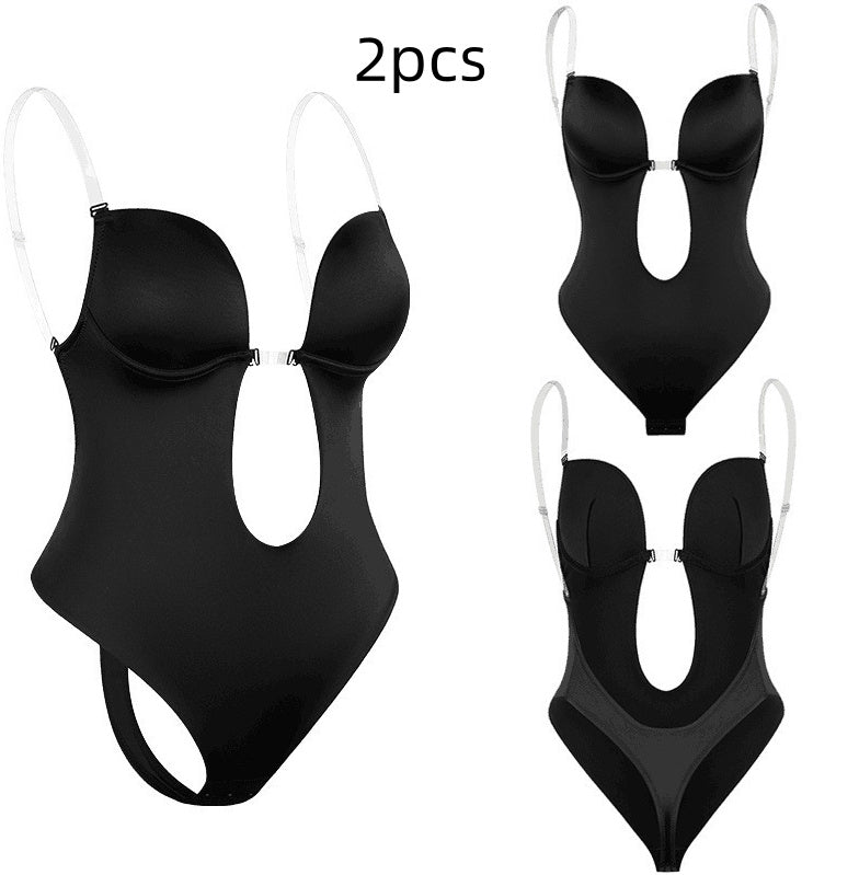 Tight Onesies With Deep V Low Back And Tight Stomach