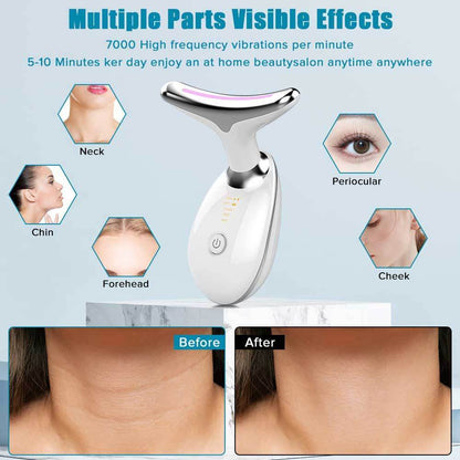 US Local Neck Face Massager Face Sculpting Tool 3 Colour Modes And Vibration For Facial Massager For Double Chin