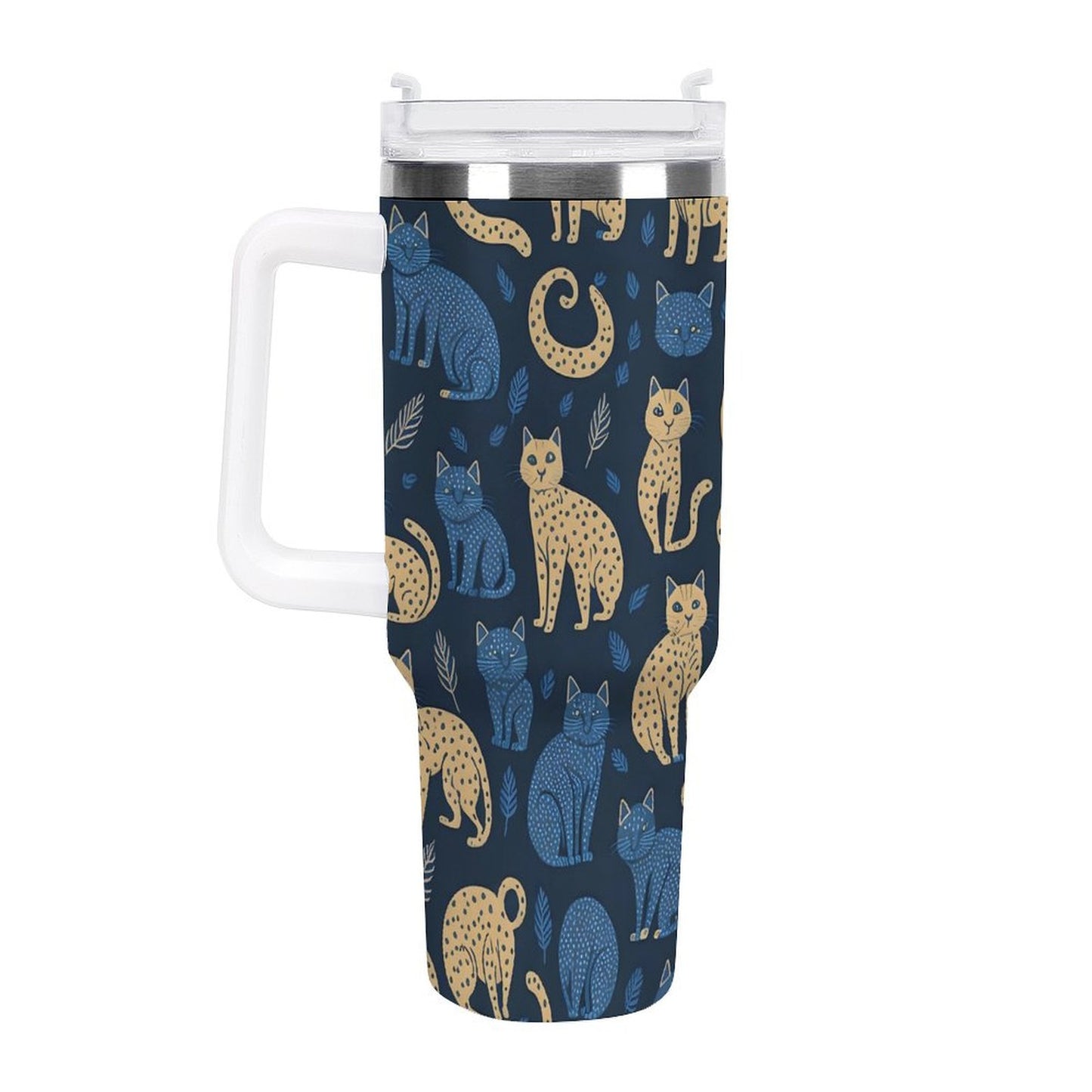 PHDT00271 POD US Local Tumbler 40 oz Large Capacity Car Cup Cat, Yellow, Black, Blue