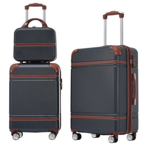 US Local Hardshell Luggage Sets 3 Pieces 20x24 Luggages And Cosmetic Case Spinner Suitcase With TSA Lock Lightweight
