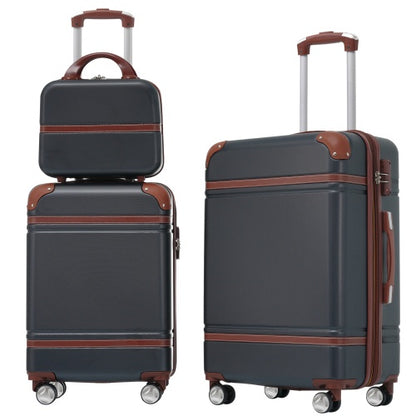 US Local Hardshell Luggage Sets 3 Pieces 20x24 Luggages And Cosmetic Case Spinner Suitcase With TSA Lock Lightweight