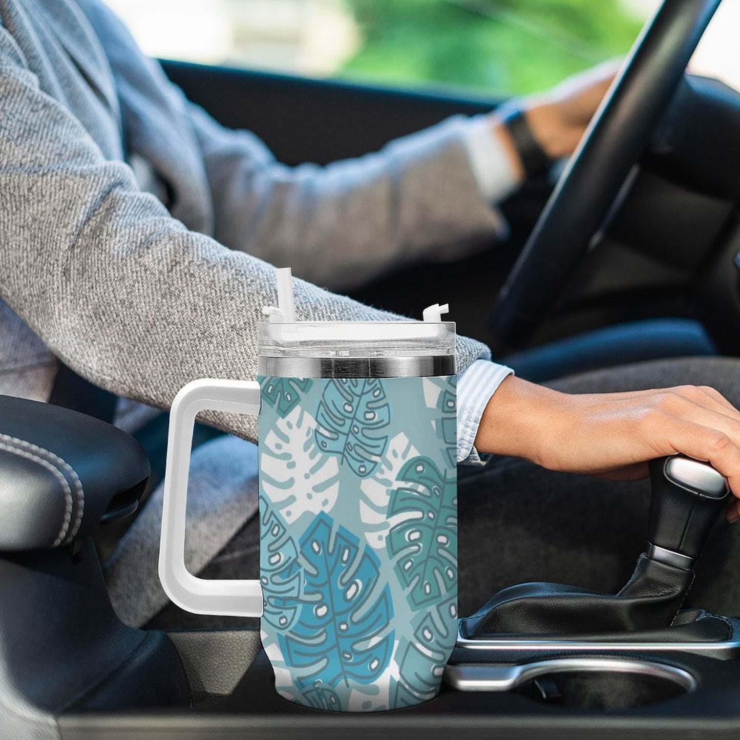 PHDT00121 POD US Local Tumbler 40 oz Large Capacity Car Cup Leaves