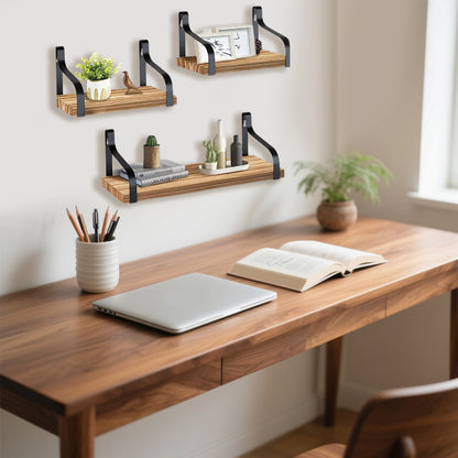 US Local 3 Pcs Wood Floating Shelves
