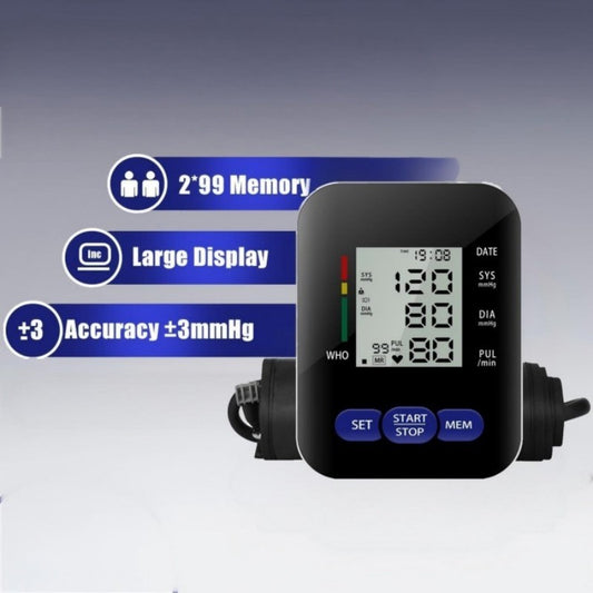 UK Local Multifunctional Home Blood Pressure Monitor With Cuff, Records 99 Measurements And Tracks Heart Rate