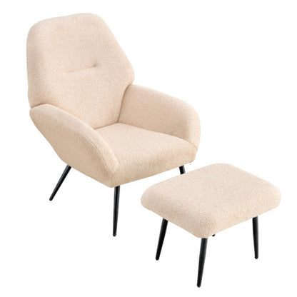 US Local Light Luxury Single Sofa Modern Simple Living Room Balcony Leisure Sofa Chair,white