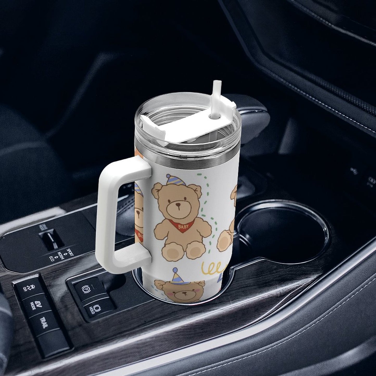 PHDT00516 POD US Local Tumbler 40oz Large Capacity Car Cup Teddy Bear, Lucky Day, Ice Cream