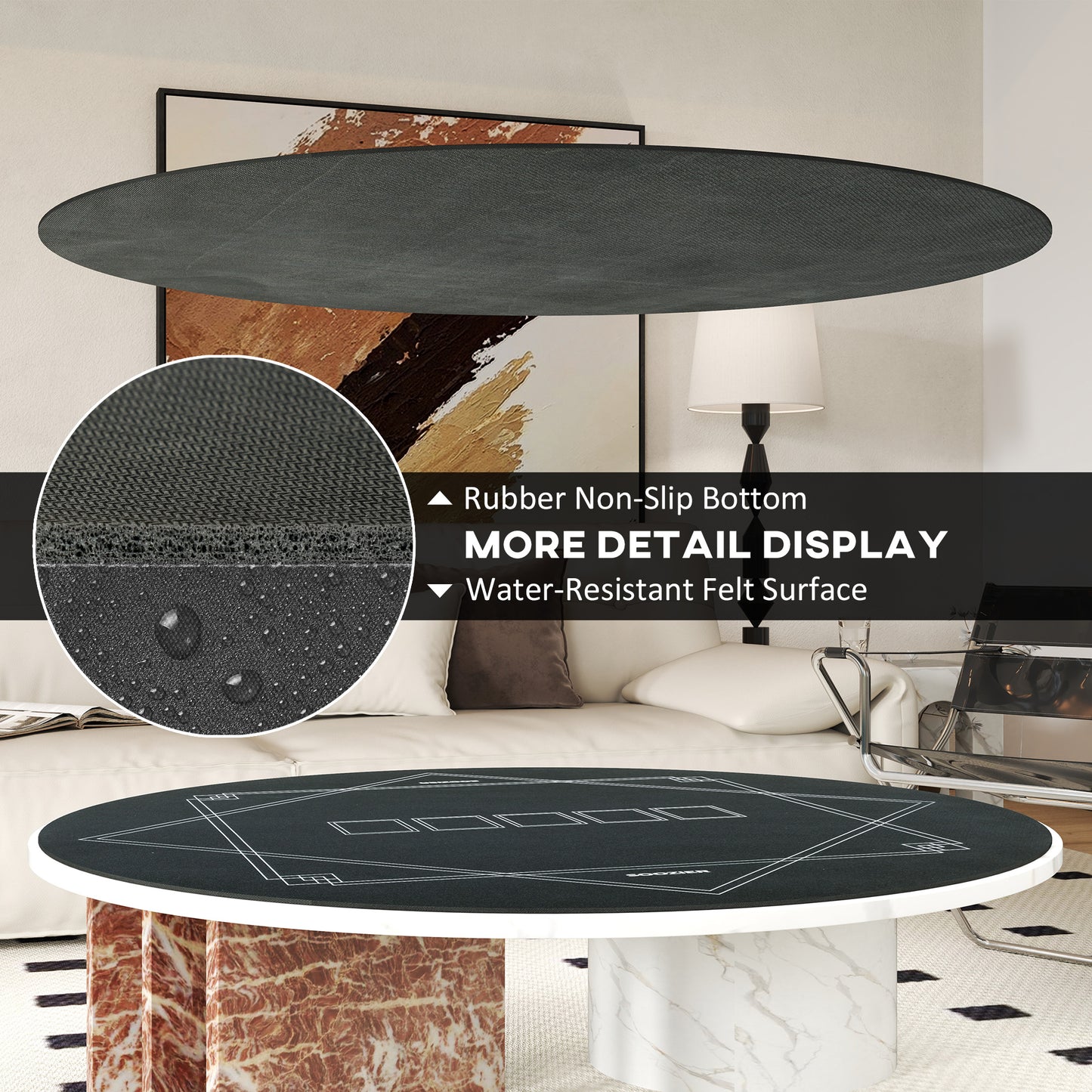 US Local Poker Mat Texas Hold'em Poker Table Top with Non-Slip Bottom