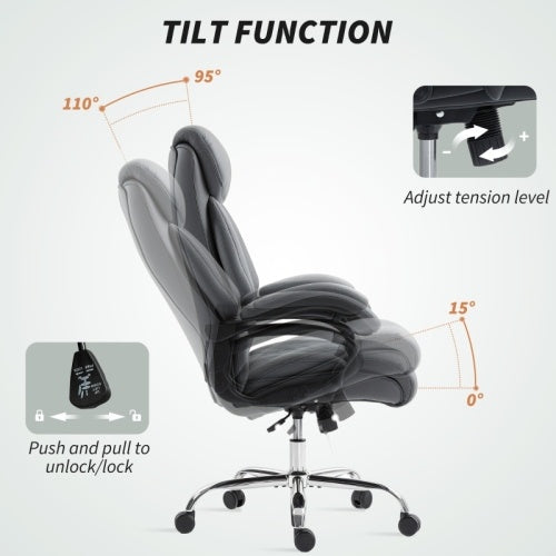 UK Local Spring Padded Faux Leather Office Chair