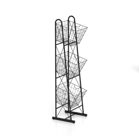 US Local 3-Tier Kitchen Storage Basket Organizer, Freestanding Metal Wire Rack For Fruit, Vegetables, And Pantry Items