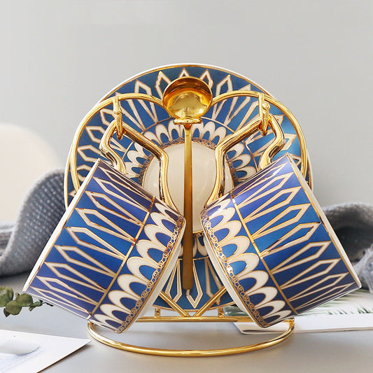 European Ceramic Cup Coffee Cup Set Afternoon Tea Tea Set Creative Cup Home With Saucer Spoon Holder