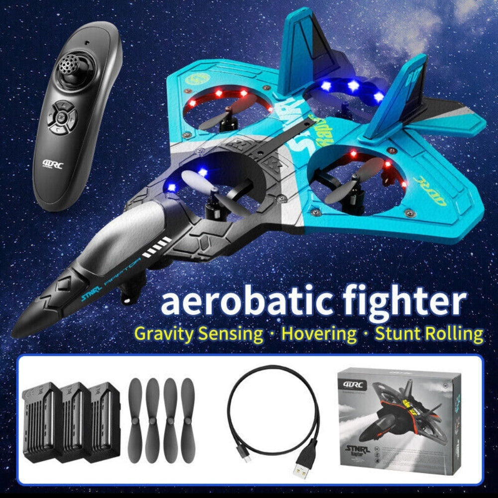 US Local 4DRC V17 Remote Control Plane 2.4Ghz Foam RC Airplanes Helicopter Quadcopter,Spinning Drone With Cool Light,Gifts For Kids Adults.Logistics Is Randomly Sent By UPS,USPS,FEDEX,Amazon Logistics.