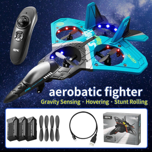 US Local 4DRC V17 Remote Control Plane 2.4Ghz Foam RC Airplanes Helicopter Quadcopter,Spinning Drone With Cool Light,Gifts For Kids Adults.Logistics Is Randomly Sent By UPS,USPS,FEDEX,Amazon Logistics.