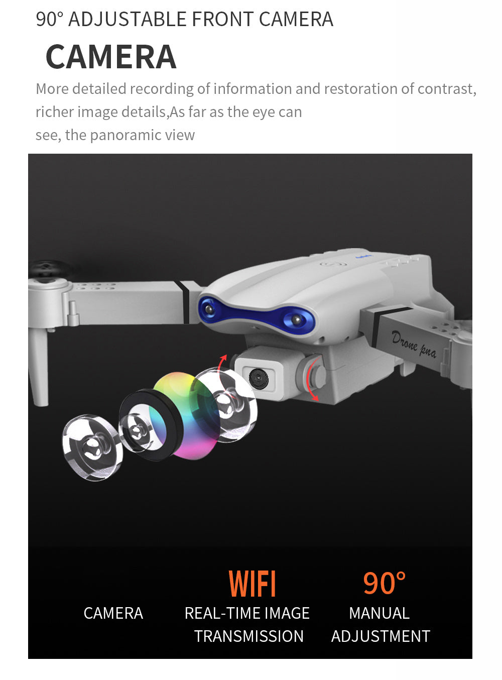 US Local The Battery Configuration Of The E99 Smart Camera Drone Features Real-time Image Transmission From A Single Camera. It Has One-click Touch And Landing Functions. This Is A Foldable Remote-controlled D