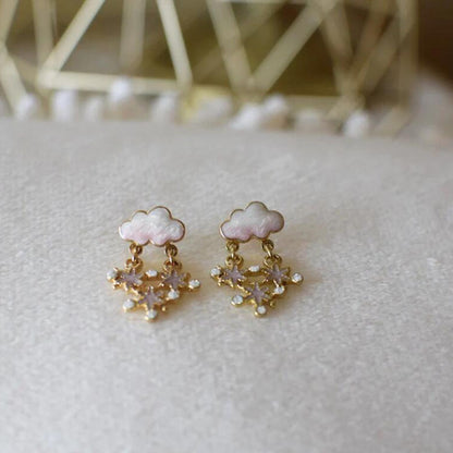 Snowflake Cloud Earrings Fun Christmas