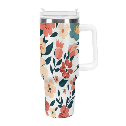 PHDT00367 POD US Local Tumbler 40 oz Large Capacity Car Cup Flower, Retro, Autumn